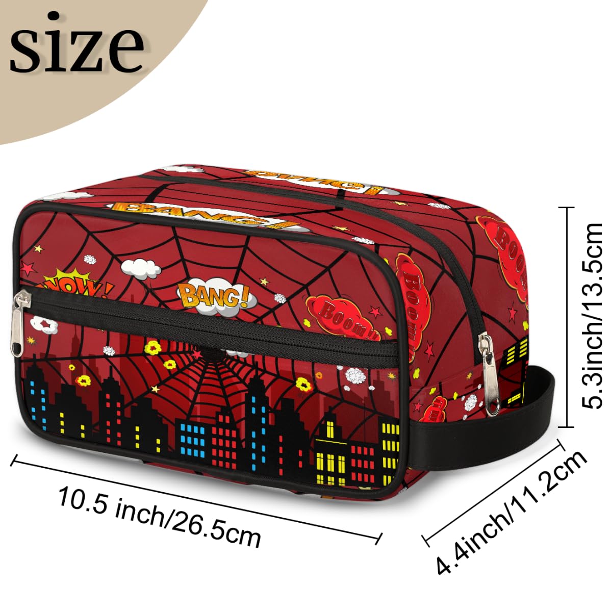 Vibrant red spider web print adds adventure-ready style on Ackutea bag