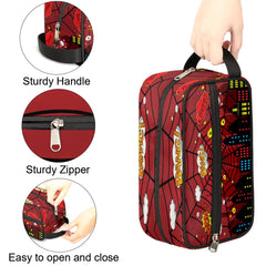 Ackutea bag opened shows roomy main compartment for toiletries