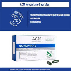 ACM Novophane capsules closeup showing convenient daily use.