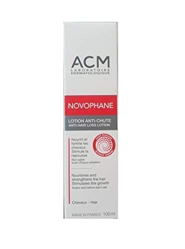 ACM Novophane ingredients chart highlights biotin and vitamins.