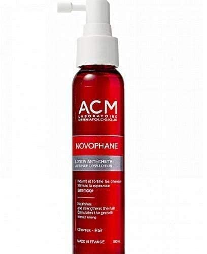 ACM Novophane lotion massaged into scalp for nourishing care.