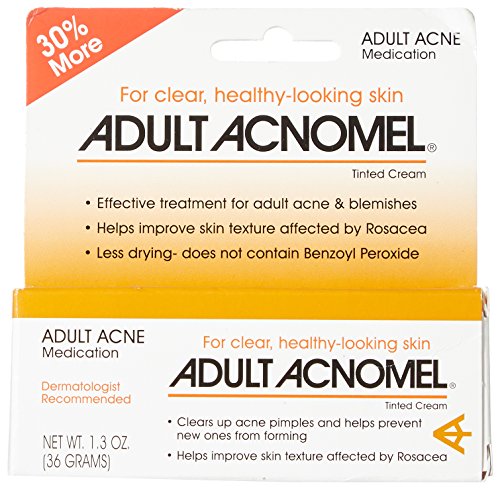 Adult Acnomel swirl on skin demonstrates blended tint to blur redness