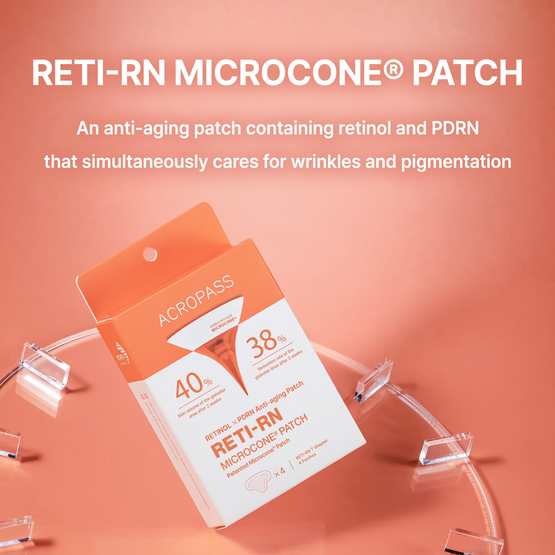Acropass RETI-RN patch close-up reveals microcone texture.