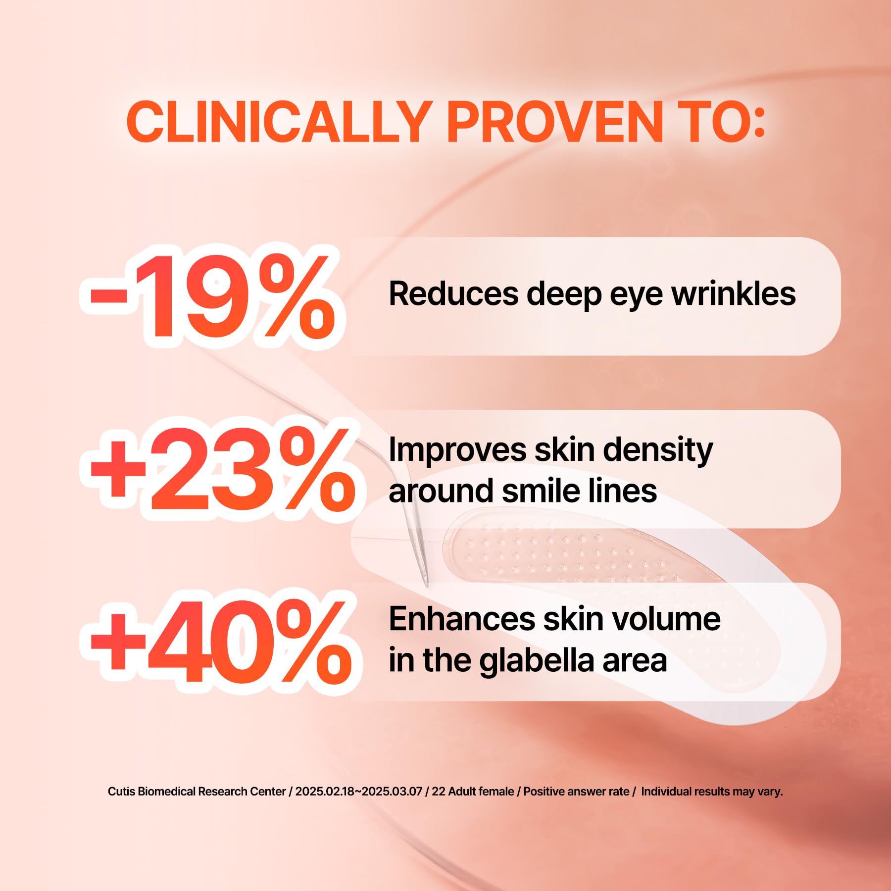 Acropass RETI-RN patch on the forehead to help smooth lines.