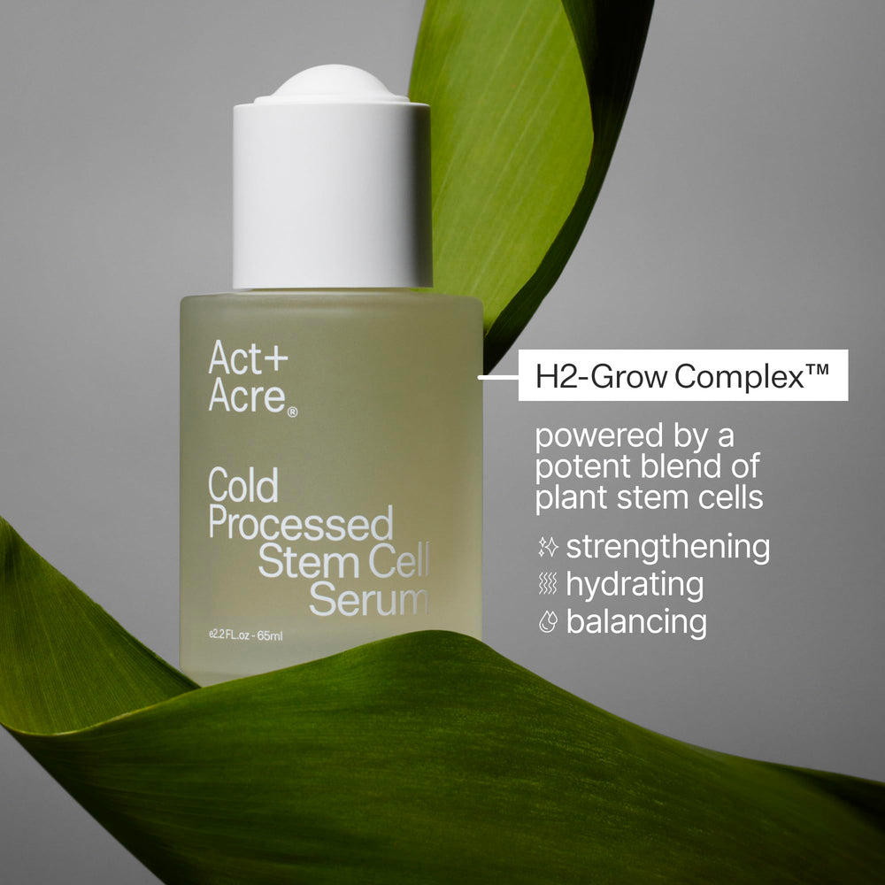 ACT+ACRE mini serum kit arranged for travel-friendly routine.