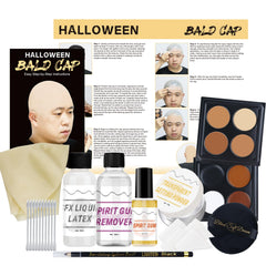 Actabostte Halloween Bald Cap Kit front view for a realistic bald look in cosplay.
