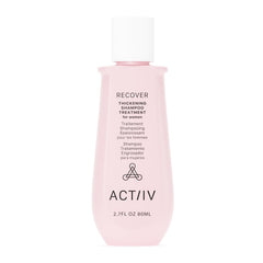 ACTIIV Recover thickening shampoo bottle showing plant-based formula may support fuller-looking hair