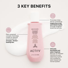 ACTIIV Recover label close-up highlighting color-safe vegan formula