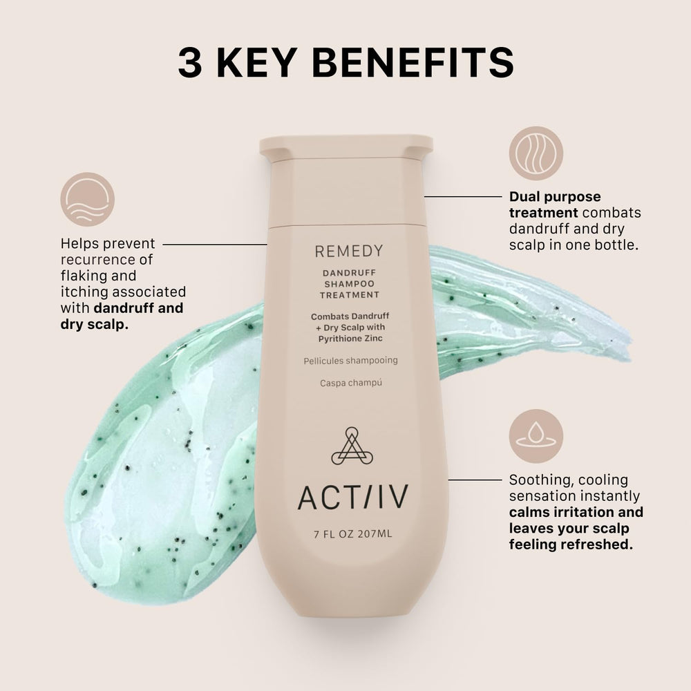 ACTIIV Remedy Dandruff Shampoo pump dispense for easy, mess-free application
