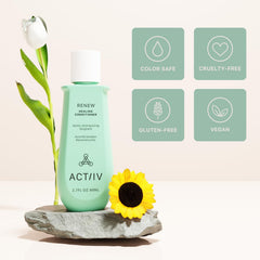 Applied to damp hair, ACTIIV conditioner yields smooth, shiny strands.