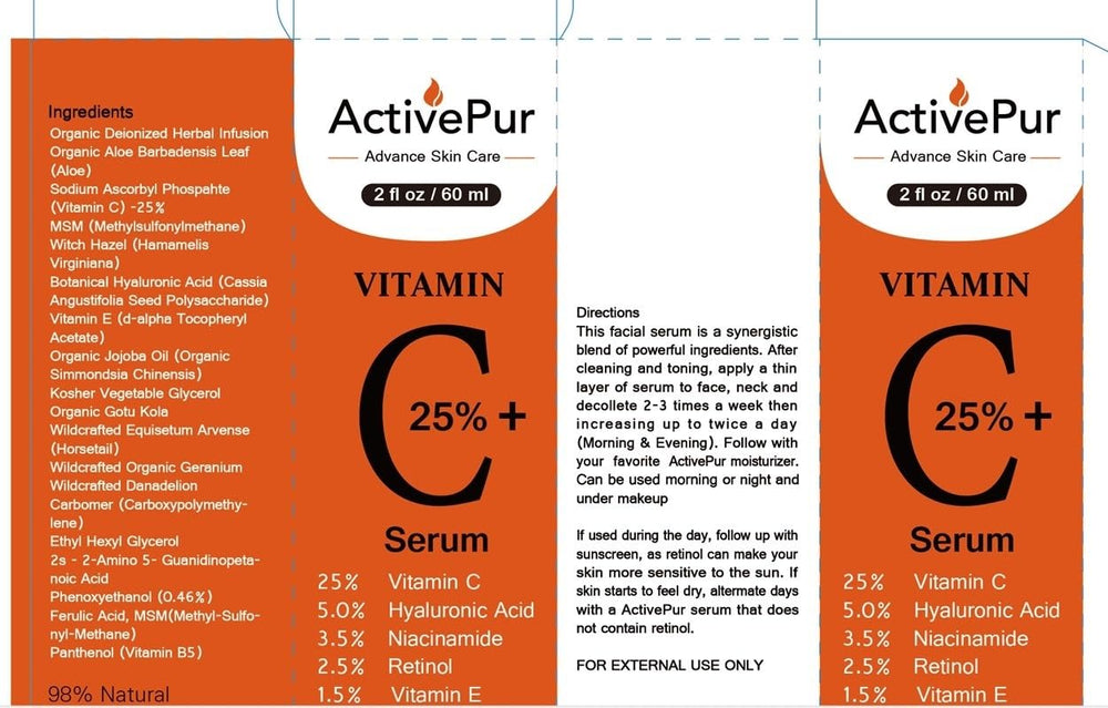 ActivePur serum retinol and niacinamide packaging closeup
