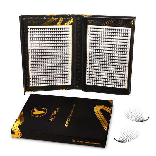 ACTROL 800 premade lash fans box shown from front view for efficient applications.