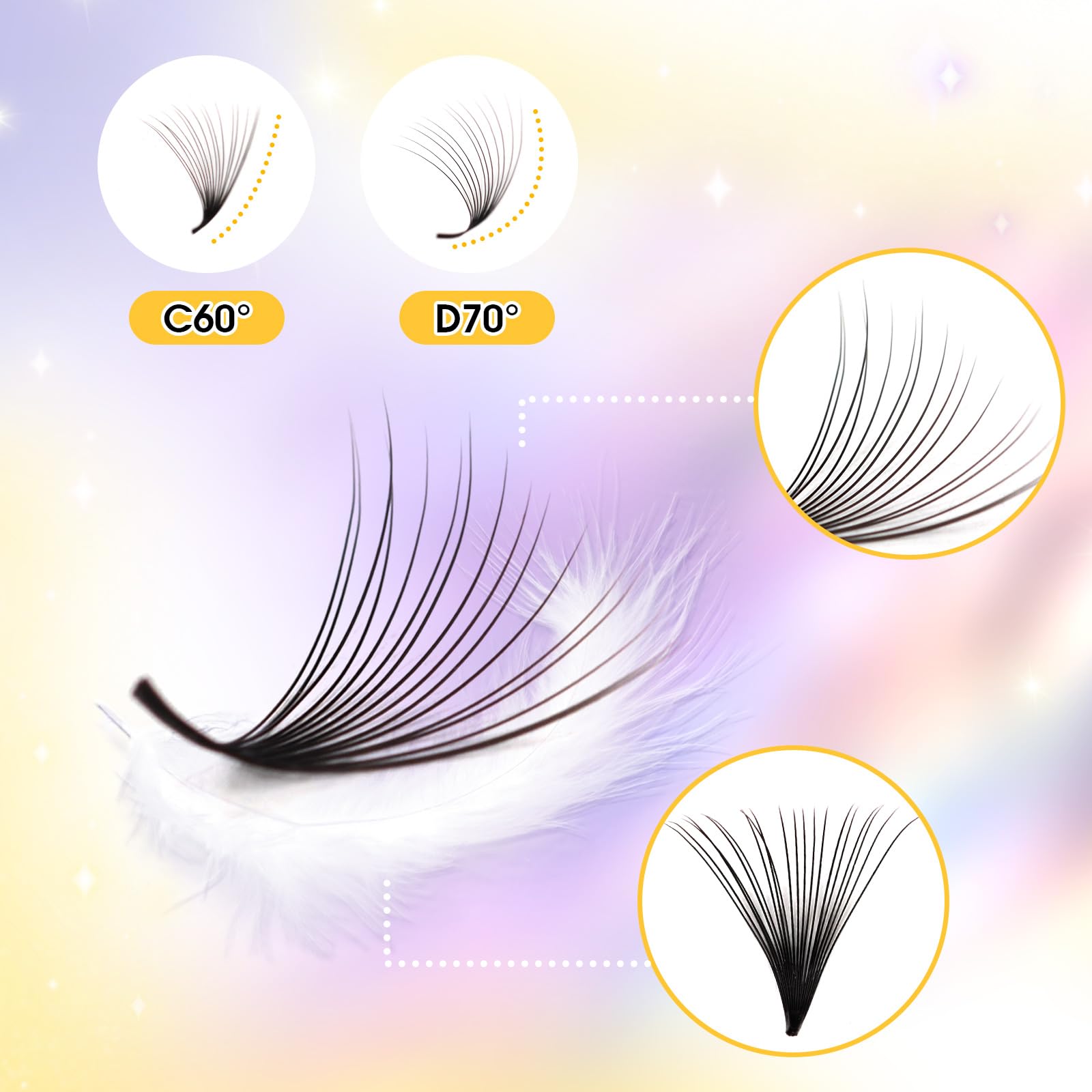 ACTROL D curl middle stem lash fans offer reliable lift and natural look.