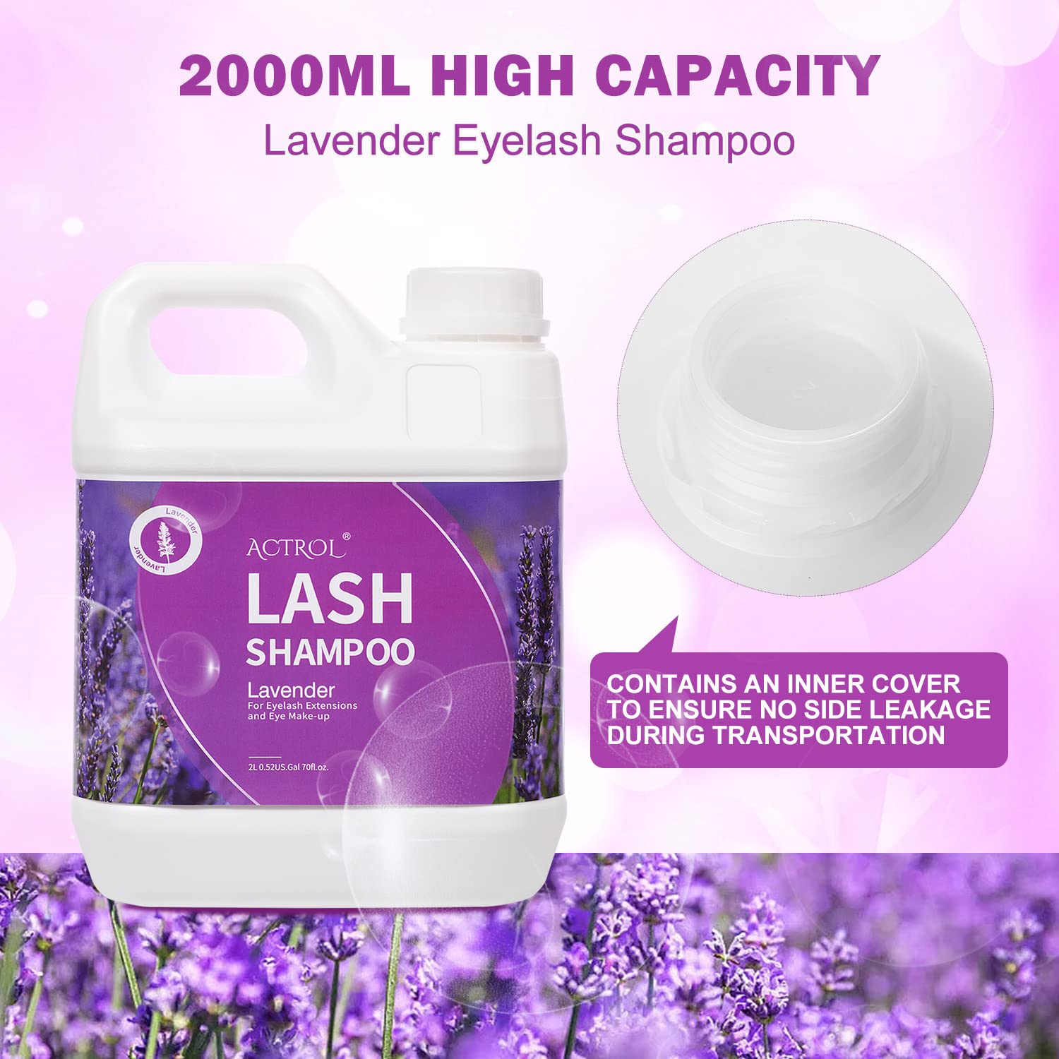 ACTROL eyelash cleanser bottle cap with dual protection during transport