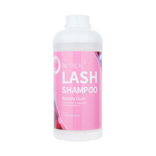 ACTROL eyelash cleanser bubble gum 1L bottle for salon-grade cleansing and home use.