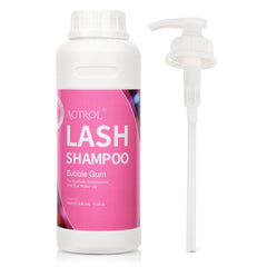 ACTROL eyelash cleanser bottle with bubble gum fragrance for salon use and lash hygiene
