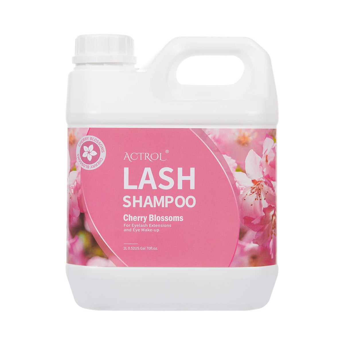 ACTROL Eyelash Extension Cleanser Cherry Blossom 2L bottle with pump for easy salon and home cleansing