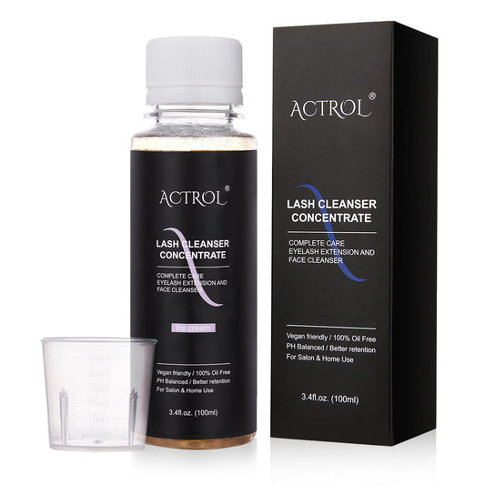 ACTROL eyelash cleanser concentrate bottle for easy dilution and daily care.