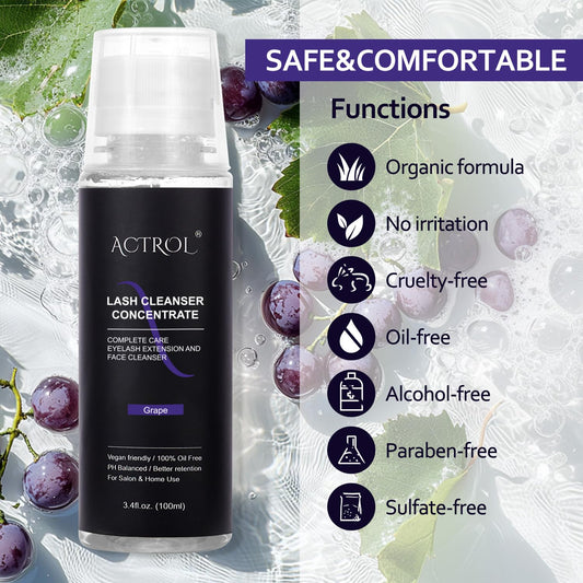 ACTROL eyelash cleanser concentrate double-concentration formula for easy at-home dilution