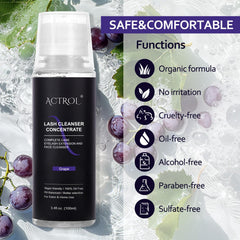 ACTROL eyelash cleanser concentrate double-concentration formula for easy at-home dilution