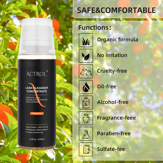 ACTROL Eyelash Cleanser Concentrate foam lather for thorough extension cleansing.