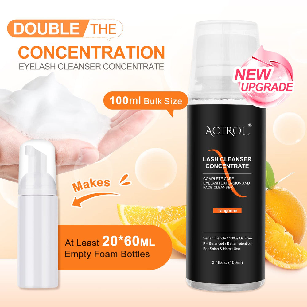 ACTROL Eyelash Cleanser Concentrate lash line cleanse on natural lashes.
