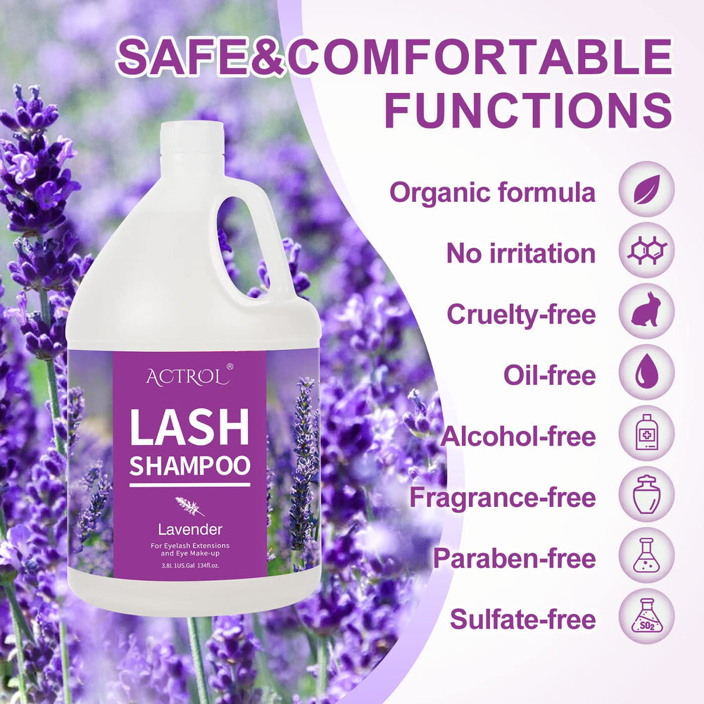 ACTROL eyelash cleanser dispensing, highlighting safe formula and low-irritation use.