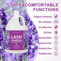 ACTROL eyelash cleanser dispensing, highlighting safe formula and low-irritation use.