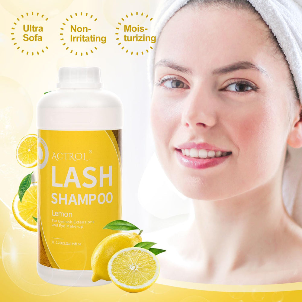 ACTROL eyelash cleanser used in salon settings for daily maintenance.