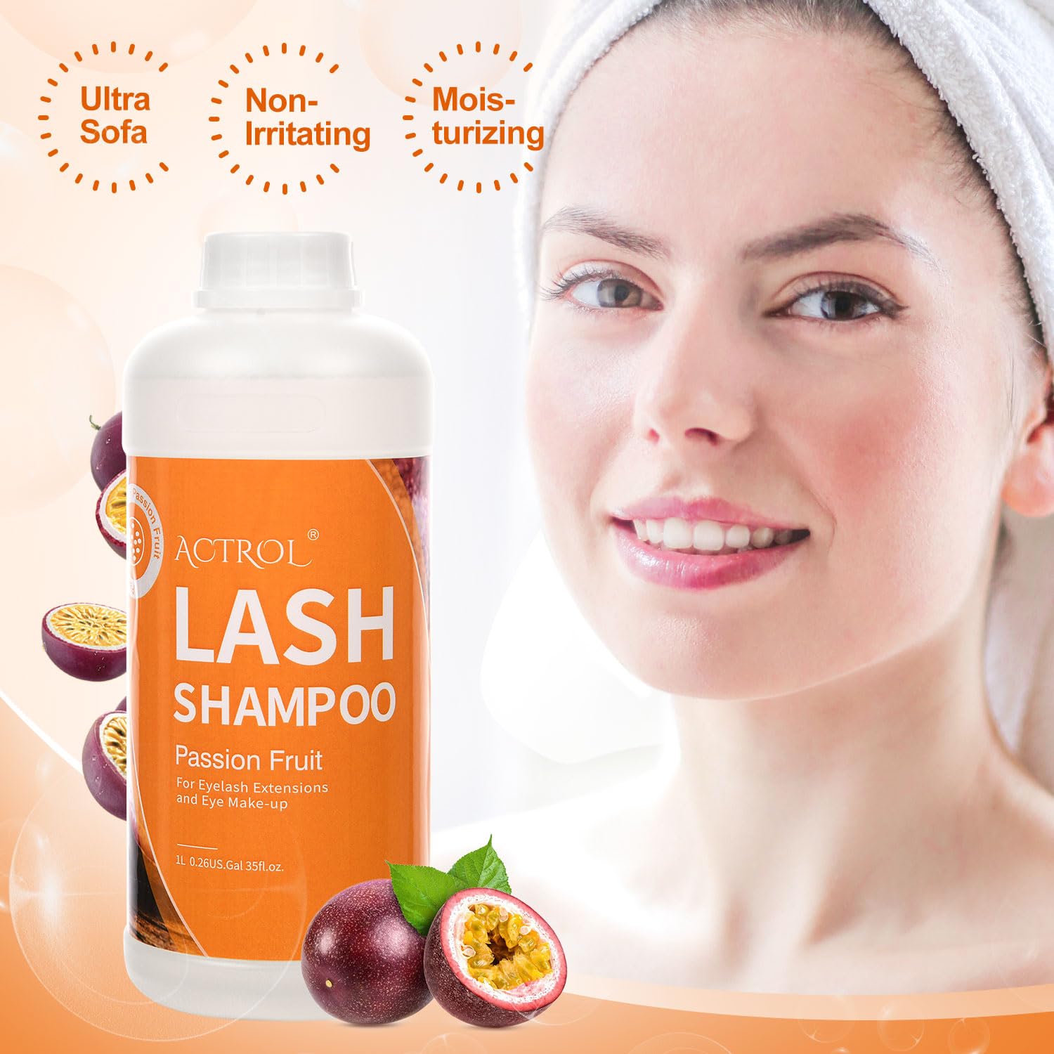 ACTROL Eyelash Cleanser used in professional salons for eyelash and lid cleansing.
