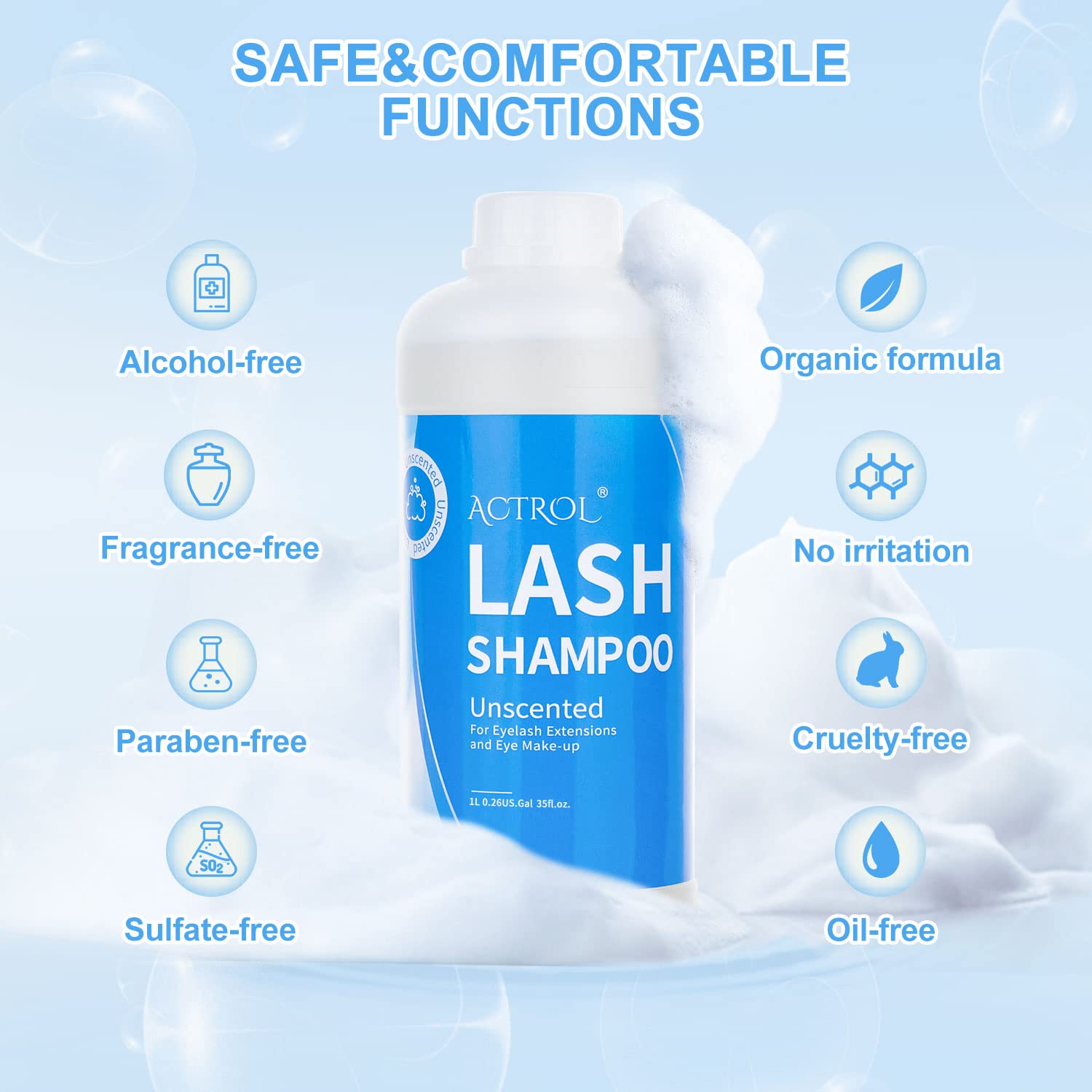 ACTROL eyelash cleanser professional salon use for reliable cleansing in busy beauty routines.