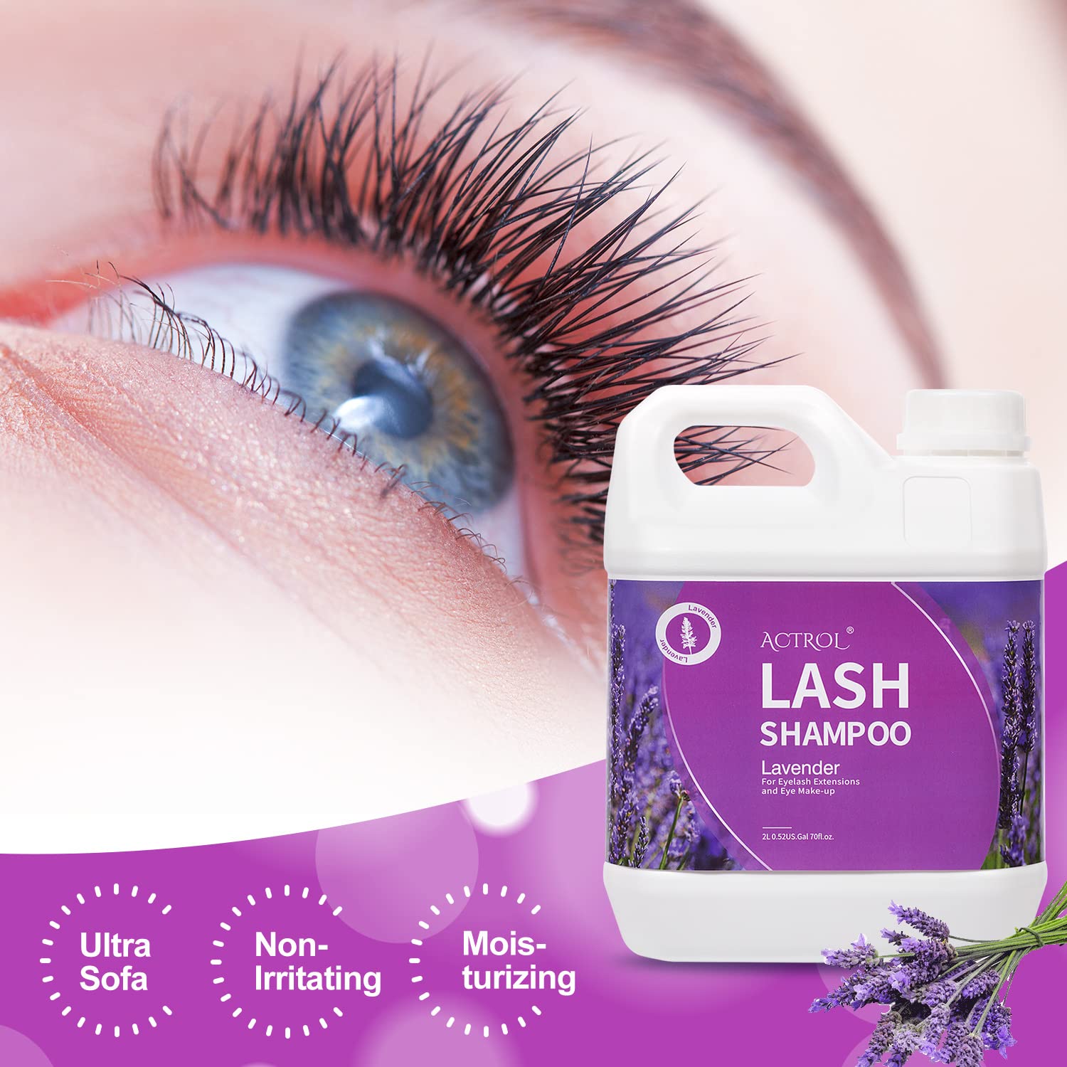 ACTROL eyelash cleanser with rose hydrosol for soothing care