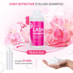 ACTROL eyelash cleanser rose pump head for easy dispensing.