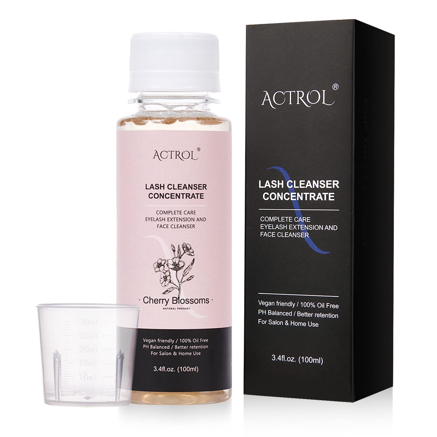 ACTROL Eyelash Shampoo Concentrate bottle for home lash care with gentle cleansing.