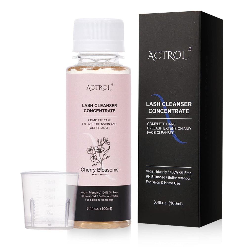 ACTROL Eyelash Shampoo Concentrate bottle for home lash care with gentle cleansing.