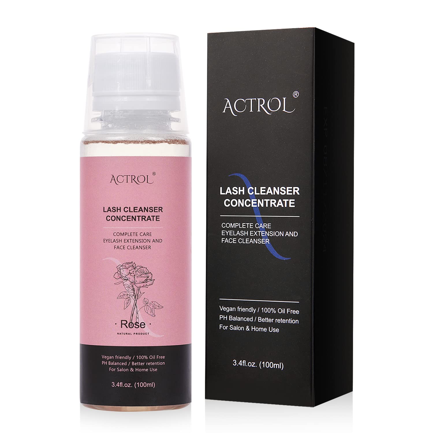 ACTROL eyelash shampoo concentrate bottle for gentle lash extension cleansing