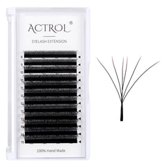 ACTROL W eyelash extensions close-up showing soft matte black fibers for natural-looking lashes