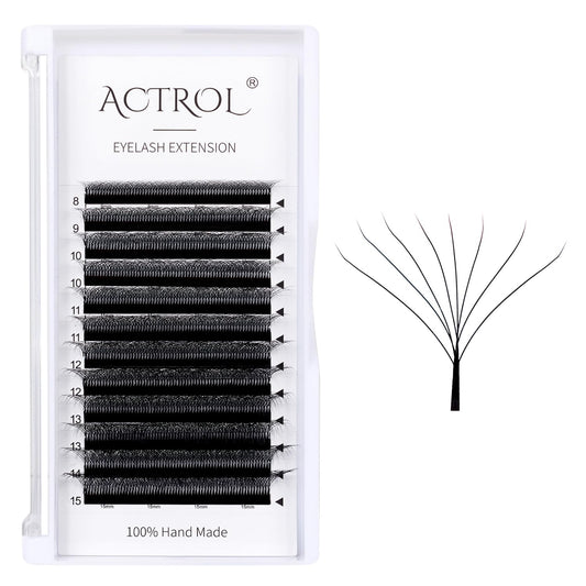 ACTROL W eyelash extensions 8D volume with 0.07D curl for 8–15 mm lashes