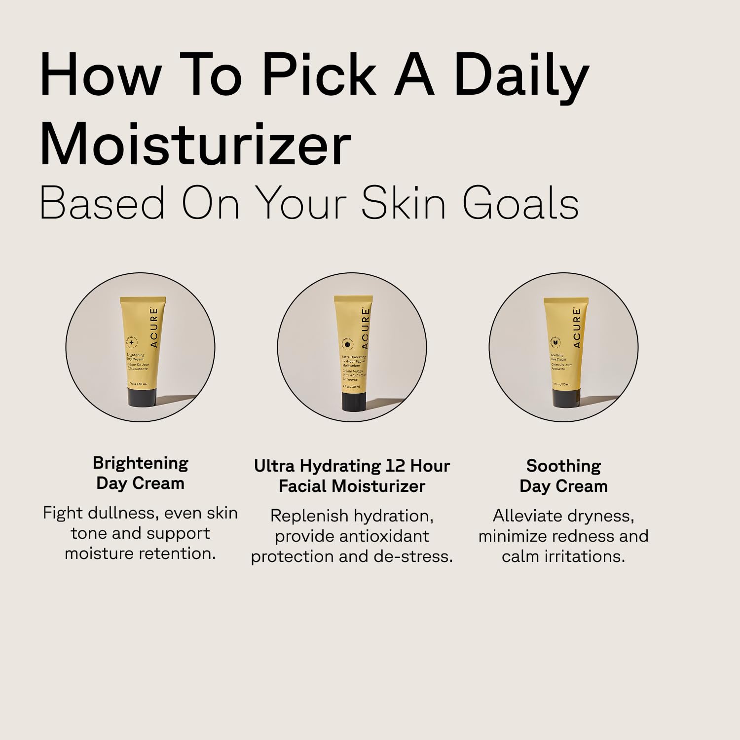 Acure Brightening Day Cream shown in a morning routine for balanced hydration