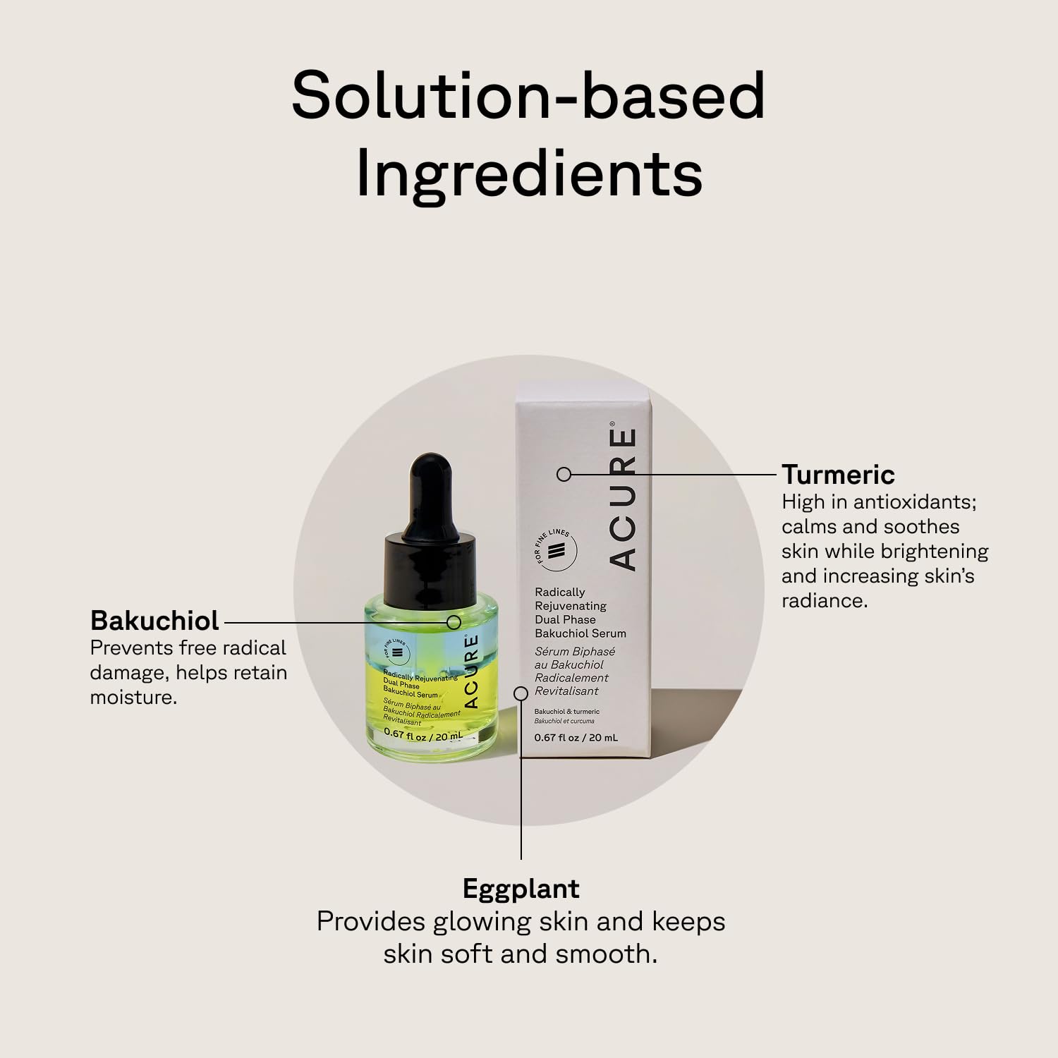 Acure cruelty-free packaging shown as part of vegan skincare commitment.