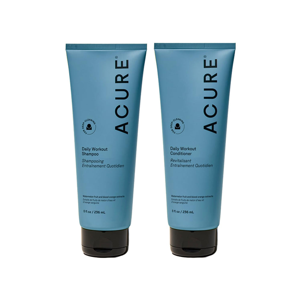 Acure Daily Workout Watermelon Shampoo bottle for a light, refreshing post-workout cleanse.