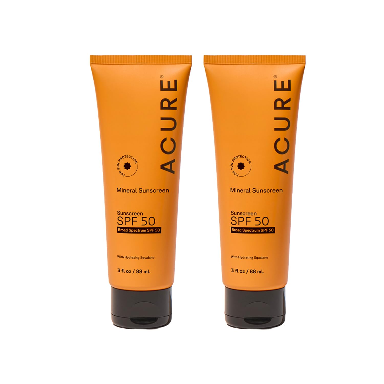 Acure Mineral Sunscreen SPF 50 bottle front with broad spectrum protection concept.