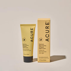 Acure Night Cream with vitamin C and ferulic acid ingredients for antioxidant benefits.