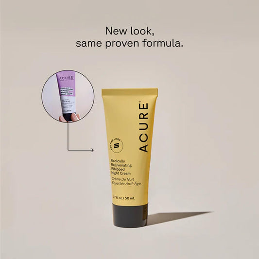 Applying Acure whipped night cream from the jar during nightly skincare routine.