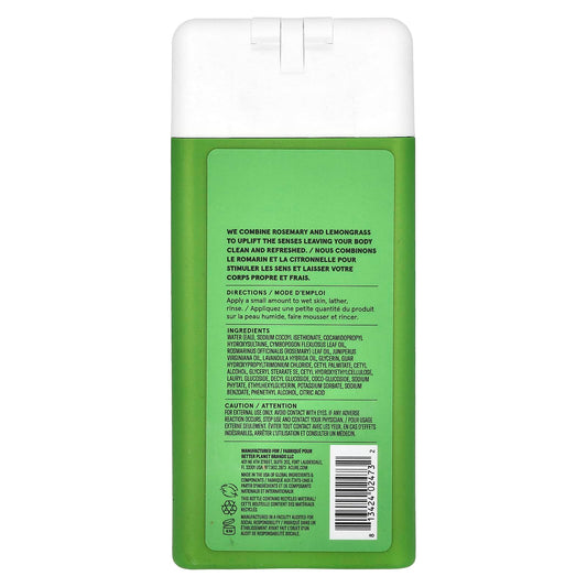 Acure Rejuvenate + Boost Body Wash rich foam and lather for refreshed skin.