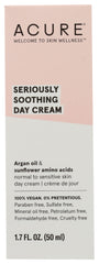 Acure Seriously Soothing Day Cream jar for daily hydration on sensitive skin.