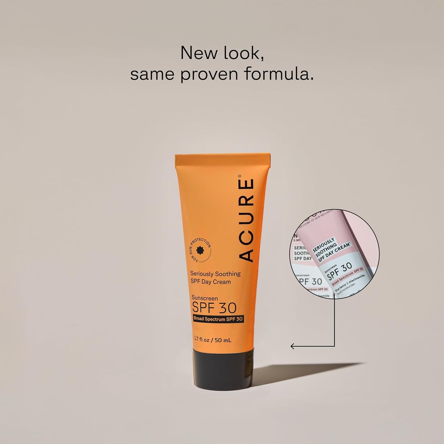 Acure SPF 30 Day Cream pump dispenser for easy daily application.