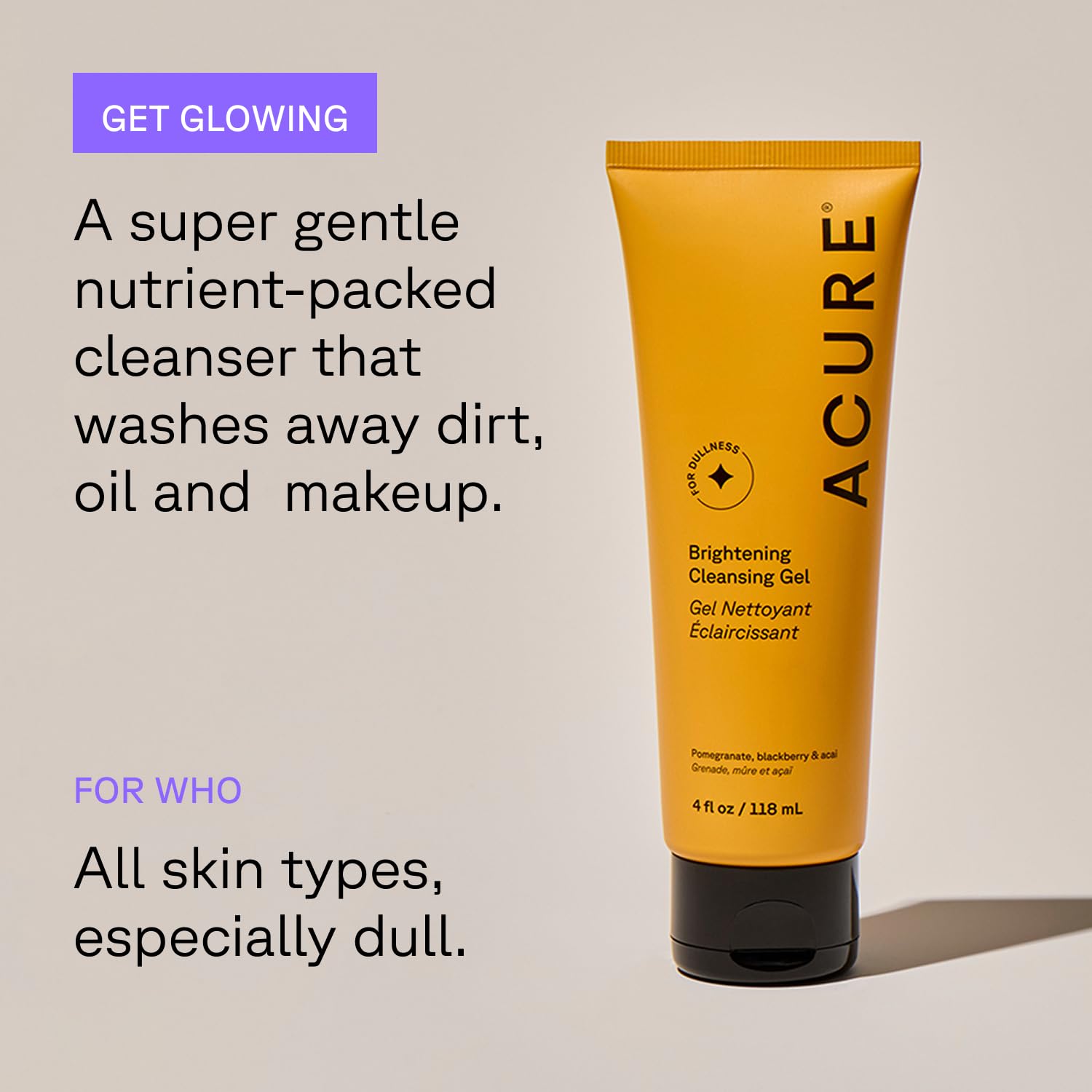 Acure Two-pack packaging display showing value and routine simplicity