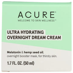 Acure Ultra Hydrating Overnight Dream Facial Cream jar for overnight hydration and vegan skincare