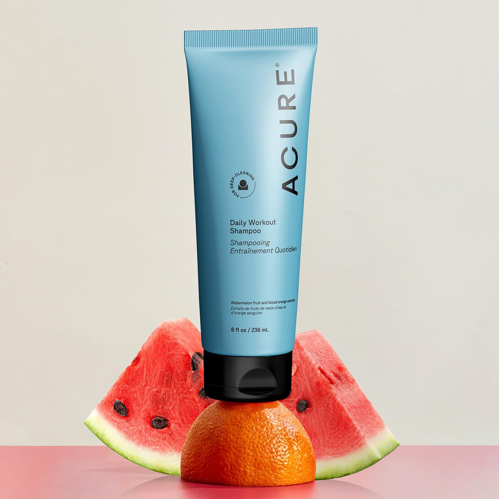 Acure Watermelon fruit extract highlight demonstrating hydrating refreshment for hair.